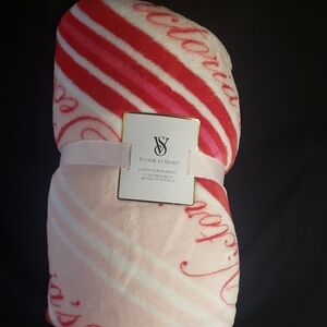 Victoria's Secret Pink and Red Plush Blanket